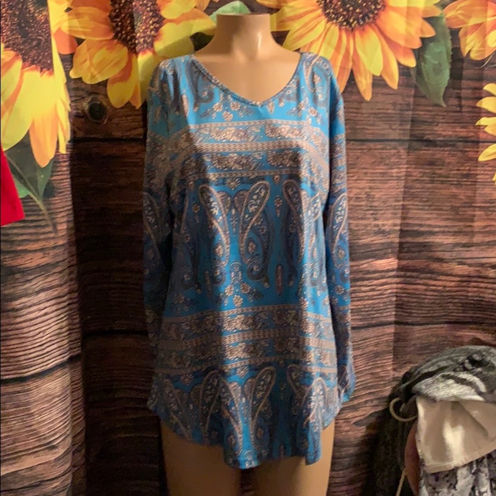 NWT size 14 women’s tunic turquoise white black